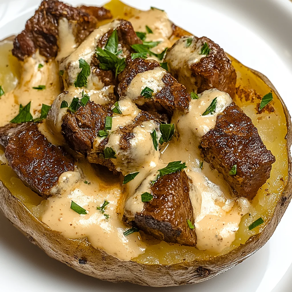 Loaded Baked Potato with Steak Bites