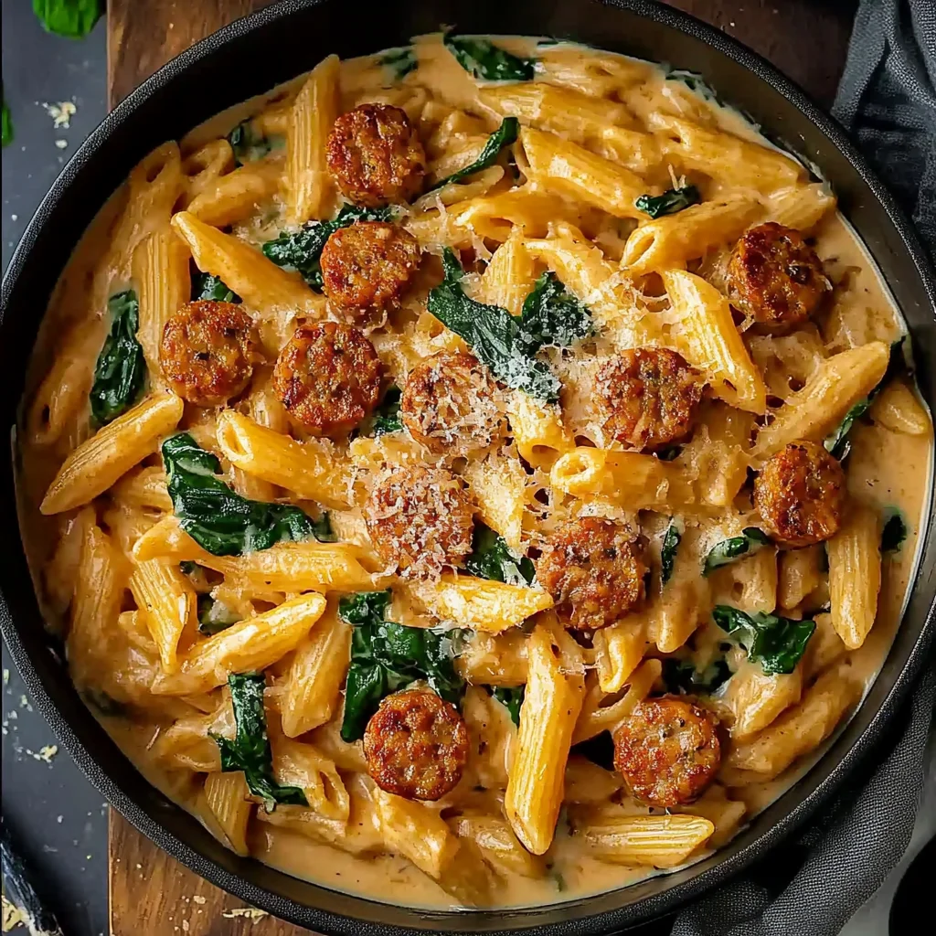 One Pot Creamy Cajun Sausage Pasta (30-Minutes)