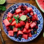 Watermelon Fruit Salad with Lime Mint Dressing