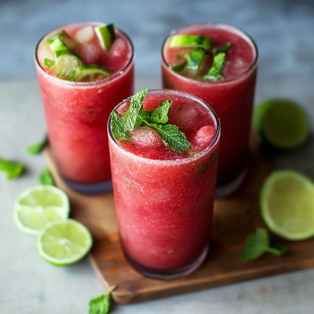 frozen watermelon coconut mojitos