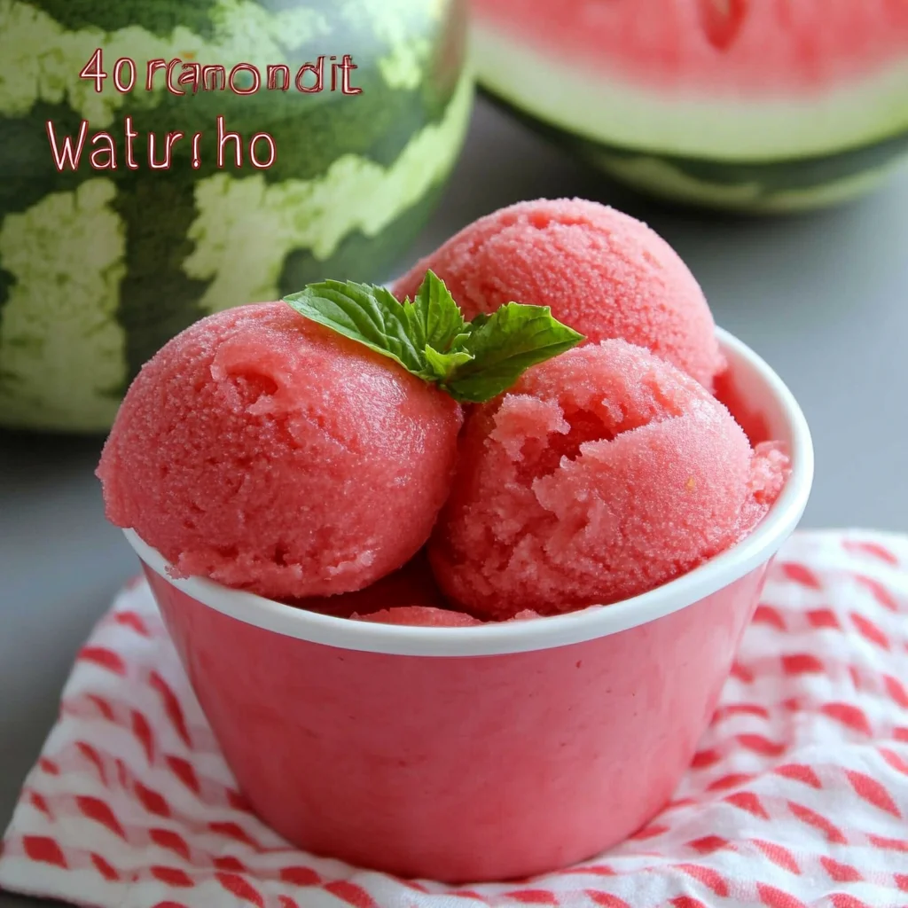 4 Ingredient Watermelon Sorbet Recipe