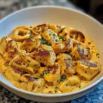 Cajun Chicken Tortellini with Garlic Sauce