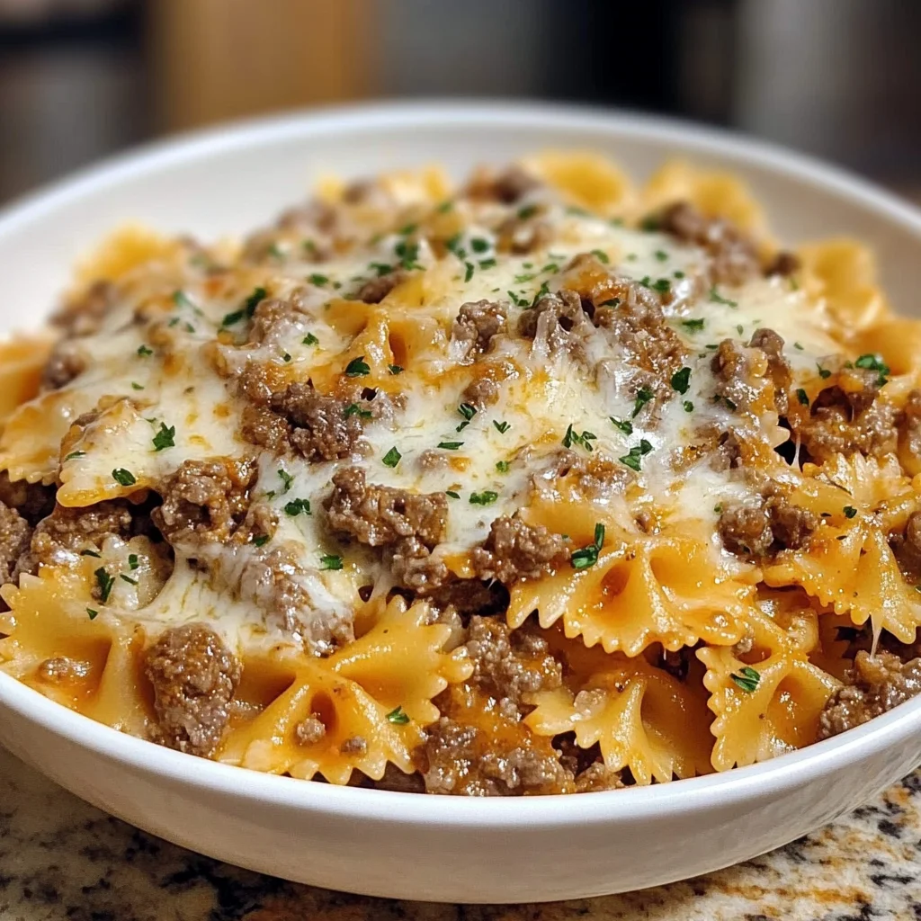 Cajun Garlic Butter Beef and Cheesy Bowtie Pasta