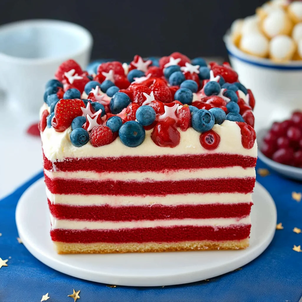 Easy July 4th Ice Cream Cake