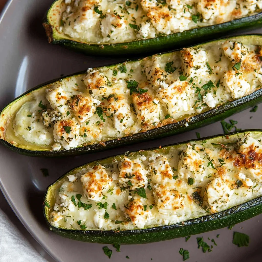 Feta Cheese Stuffed Zucchini