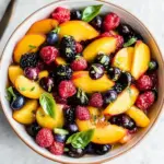 Honey Lime Basil Peach Fruit Salad