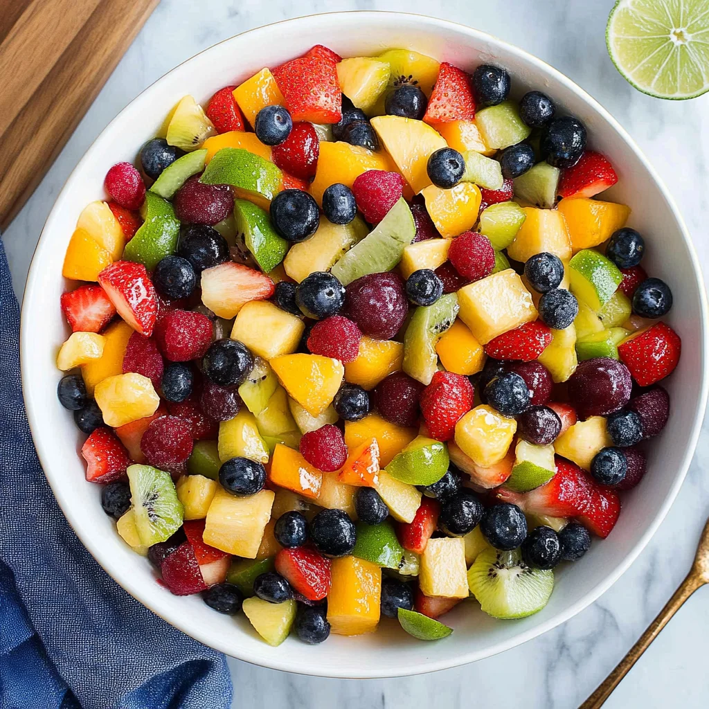 Honey Lime Rainbow Fruit Salad