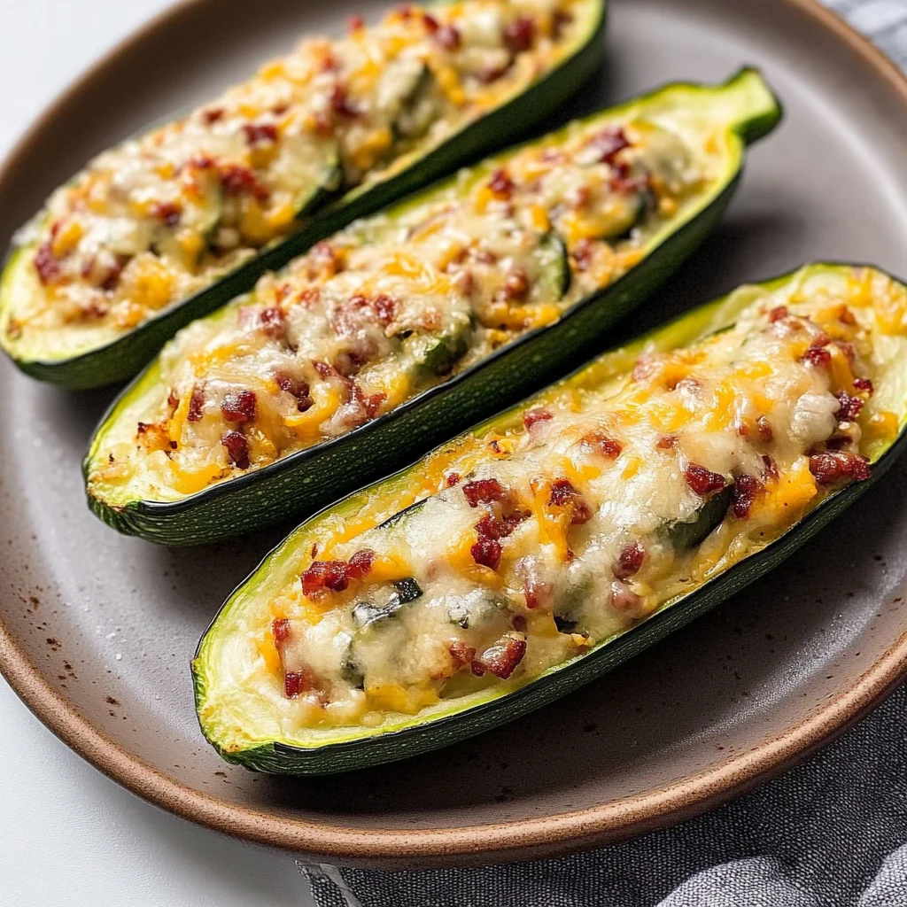 Jalapeno Popper Zucchini Boats