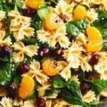 Mandarin Pasta Spinach Salad with Teriyaki Dressing