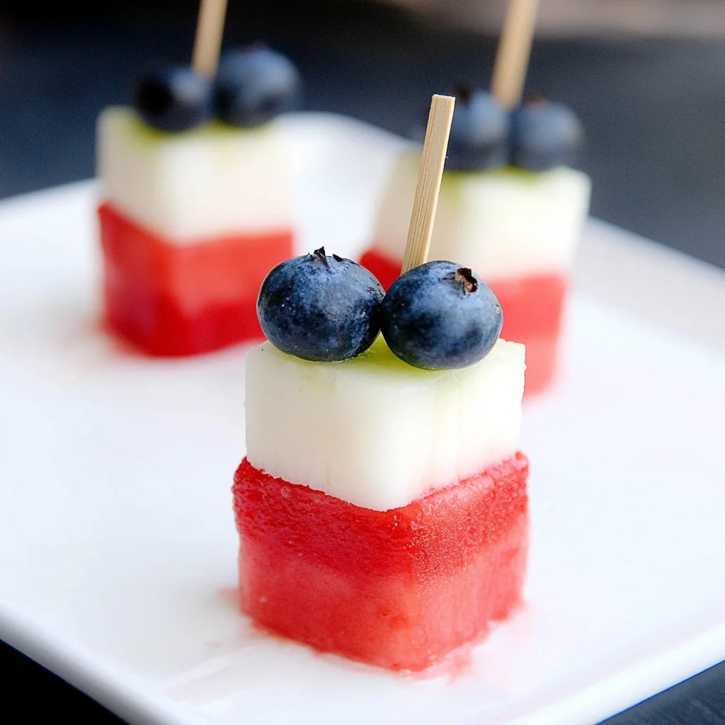 Mini Patriotic Fruit Skewers