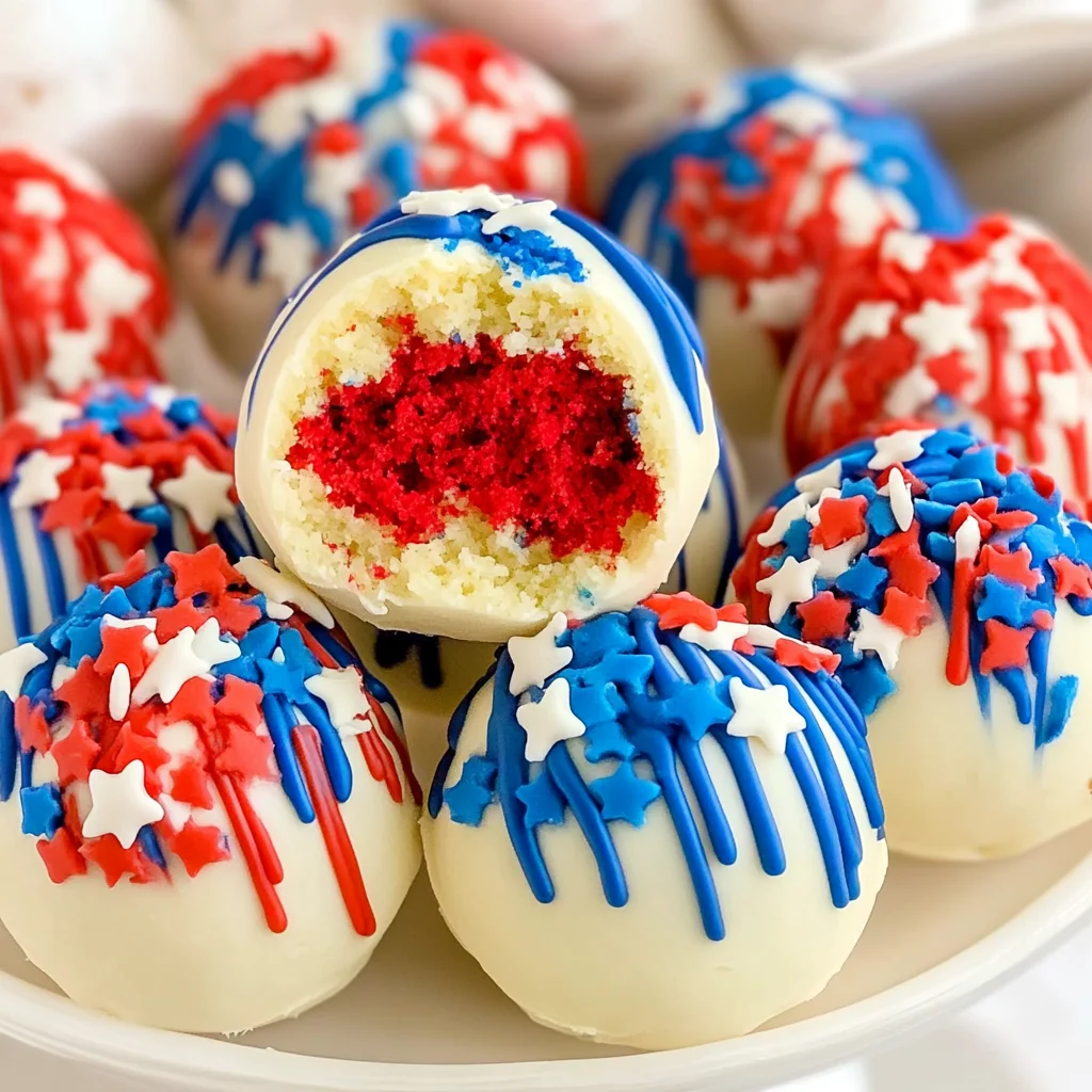 Red, White, and Blue Cake Balls