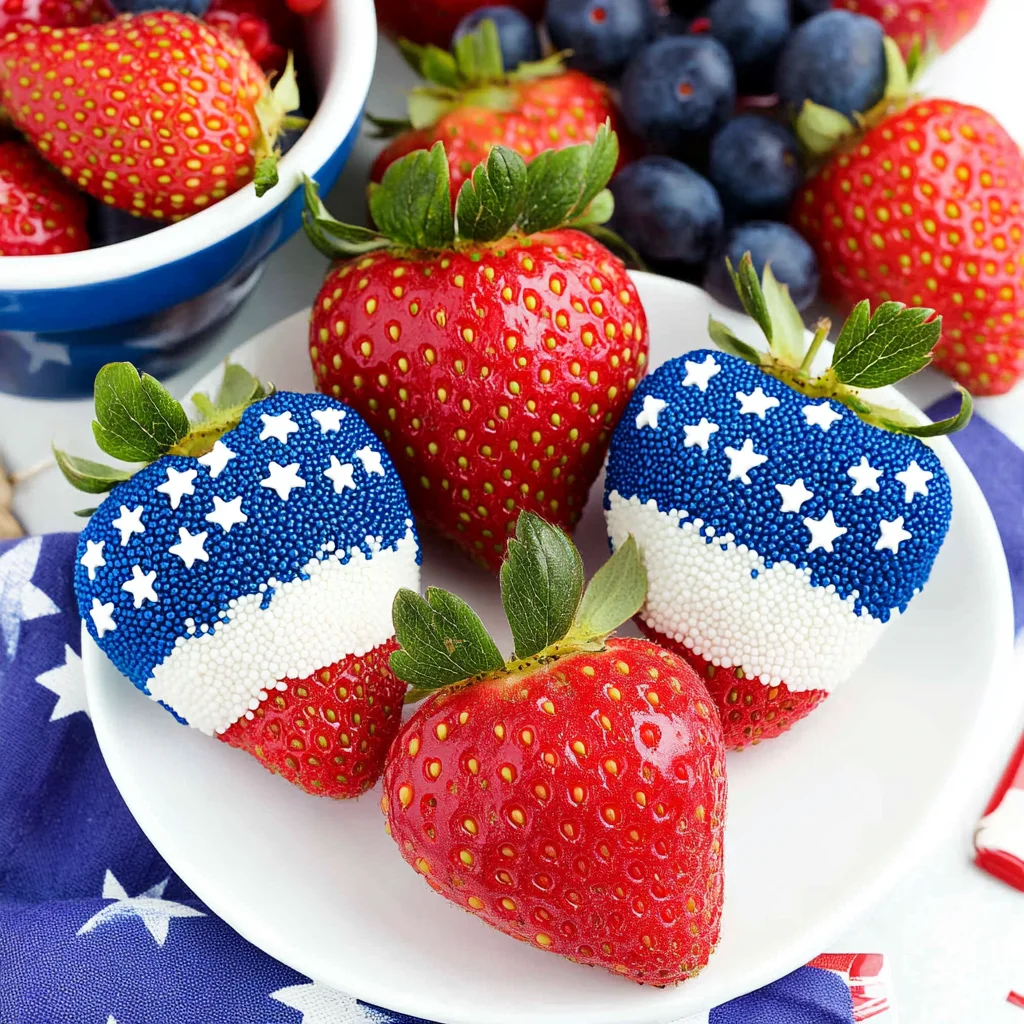 Red, White and Blue Patriotic Strawberries