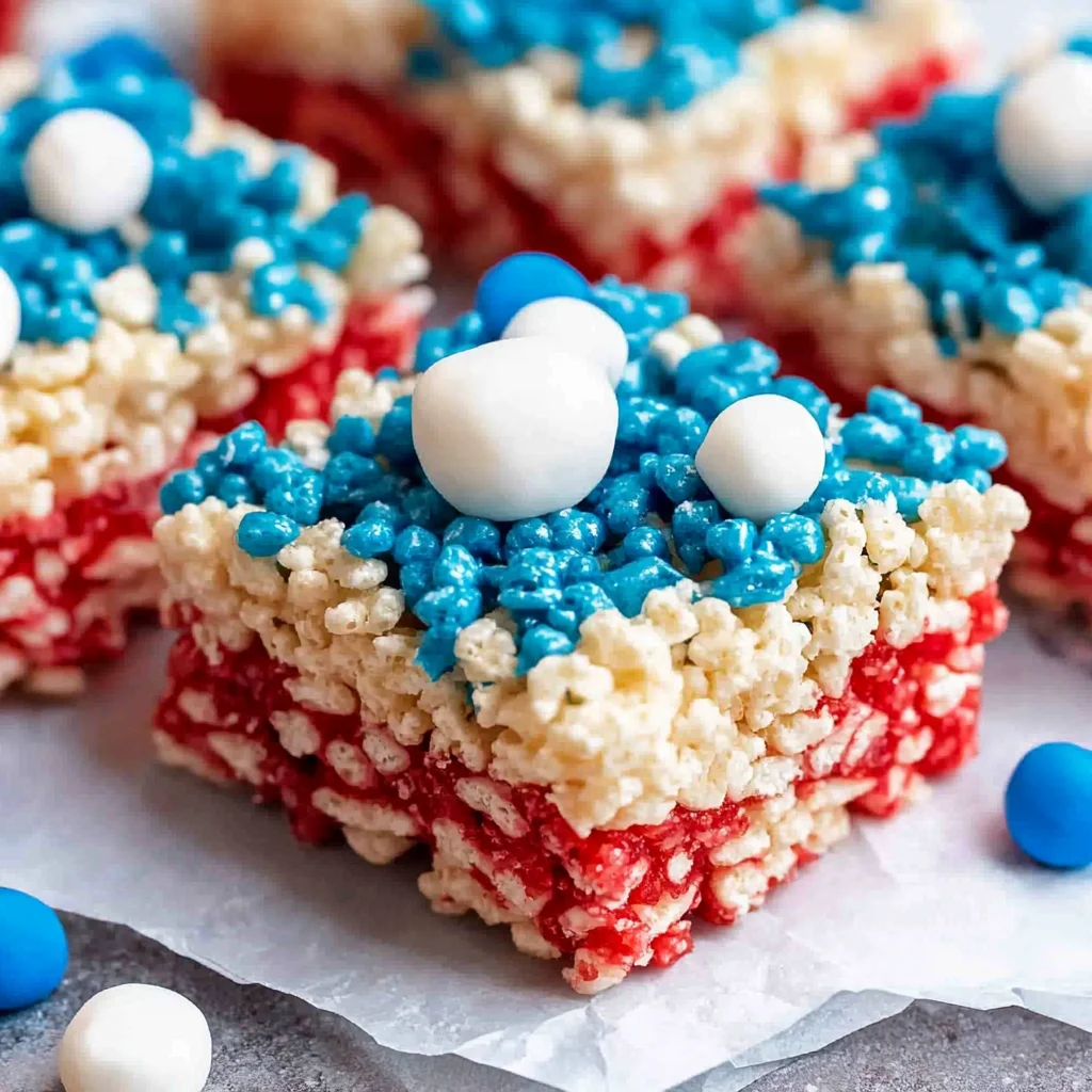 Red, White, and Blue Rice Krispies Treats