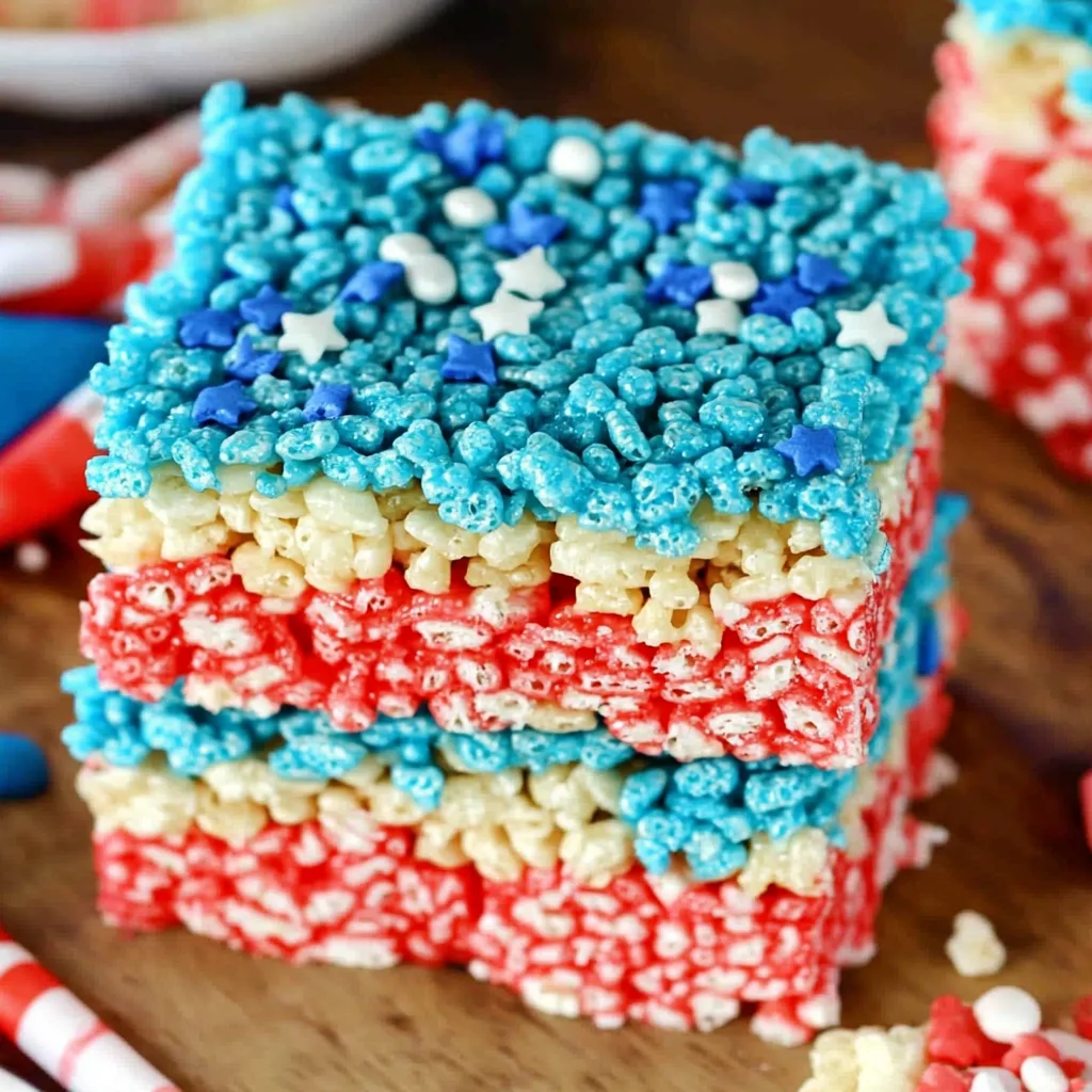 Red, White, and Blue Rice Krispies Treats