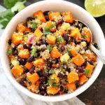 Roasted Sweet Potato Black Bean Quinoa Salad recipe