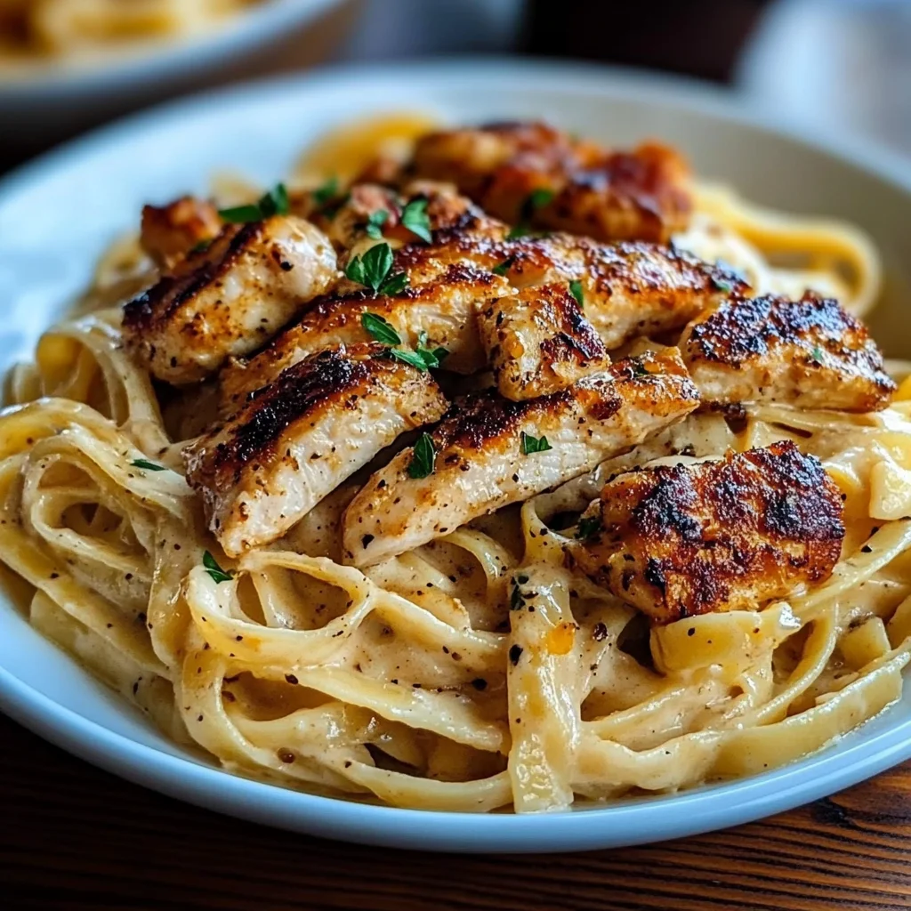 Savory Cajun Chicken Fettuccine in Creamy Garlic Butter Sauce