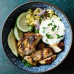 Shawarma-Spiced Grilled Chicken with Garlic Yogurt Sauce