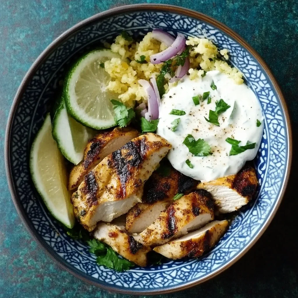 Shawarma-Spiced Grilled Chicken with Garlic Yogurt Sauce