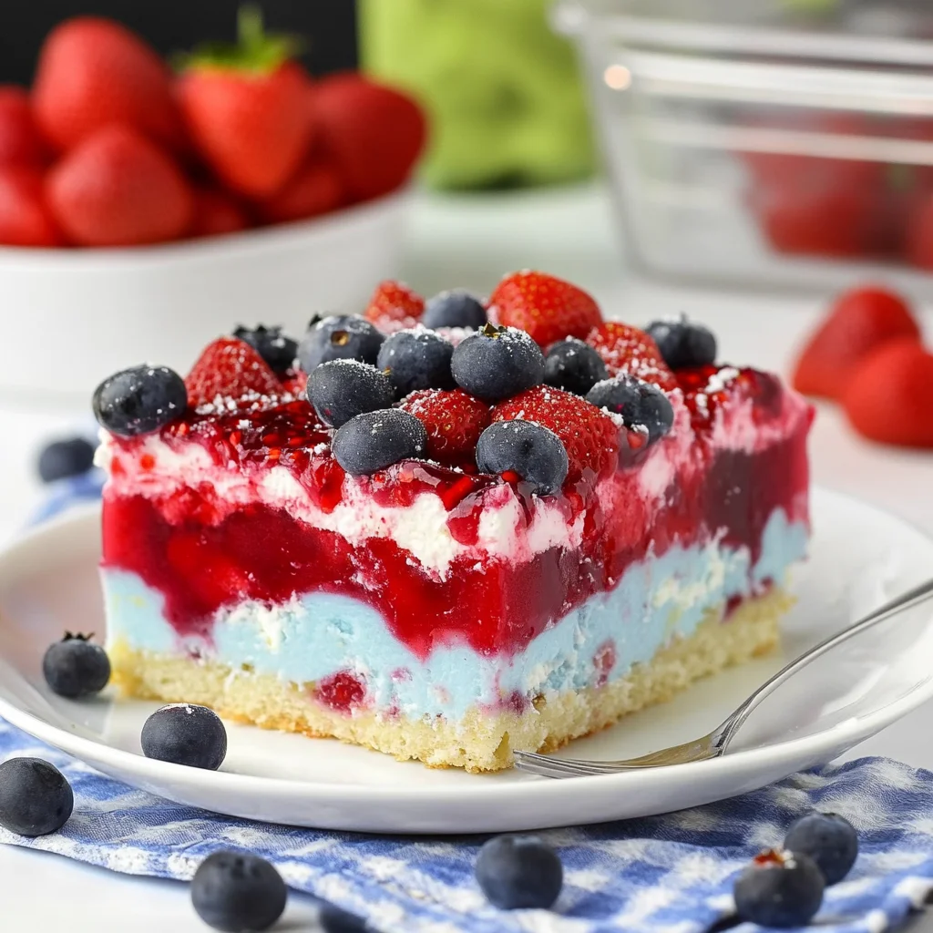 Summer Berry Jello Lasagna