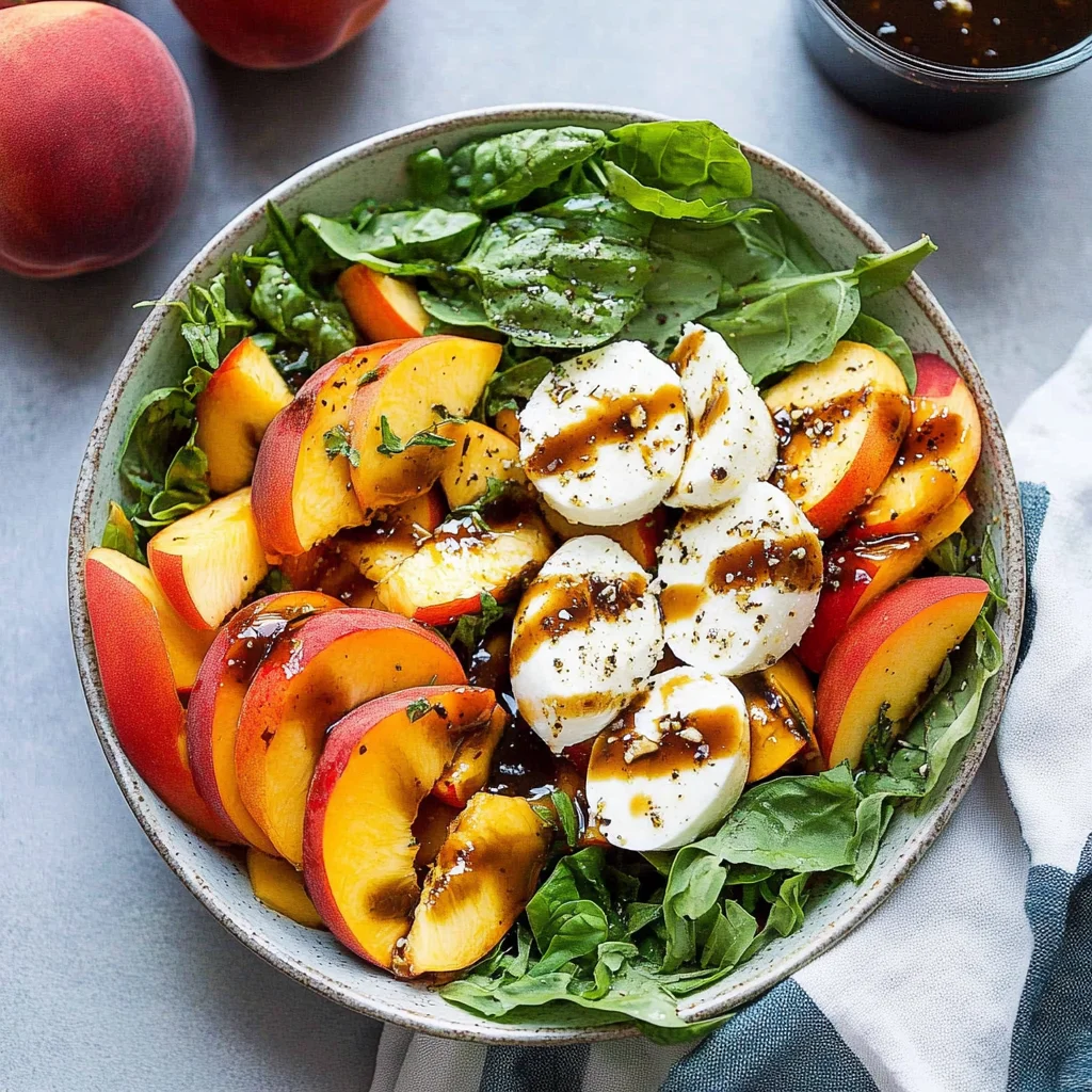 Summer Peach Balsamic Caprese Salad
