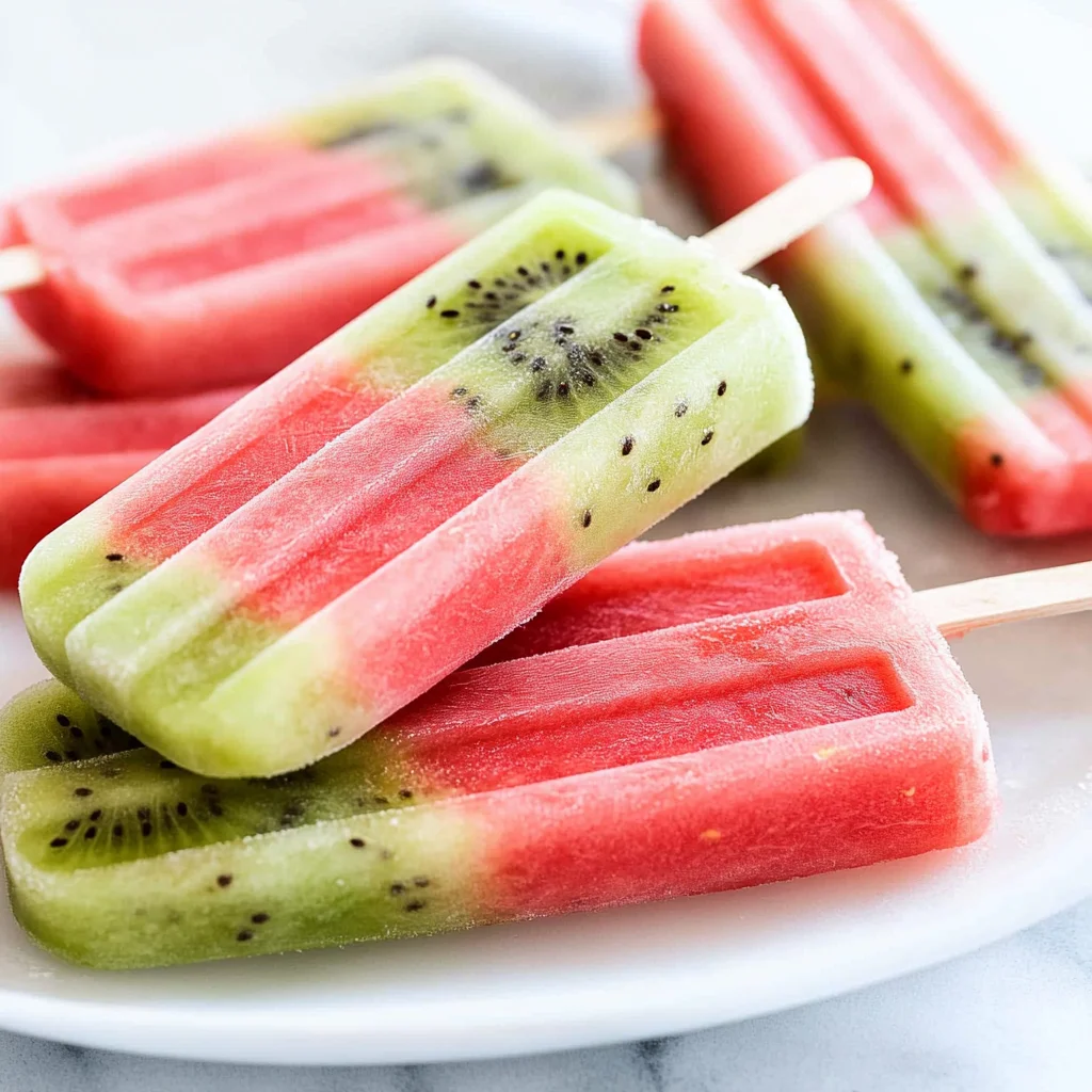 Watermelon Kiwi Popsicles