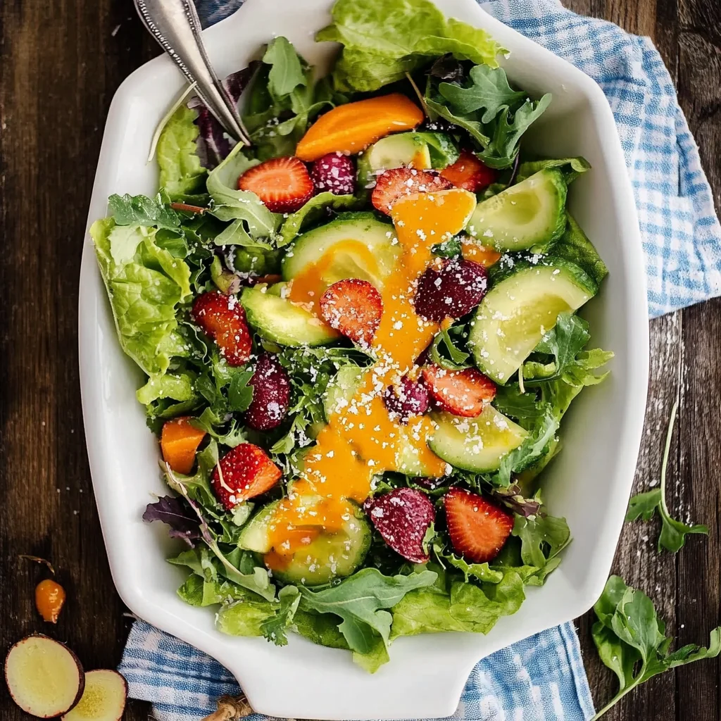 japanese sunshine salad with carrot + ginger dressing