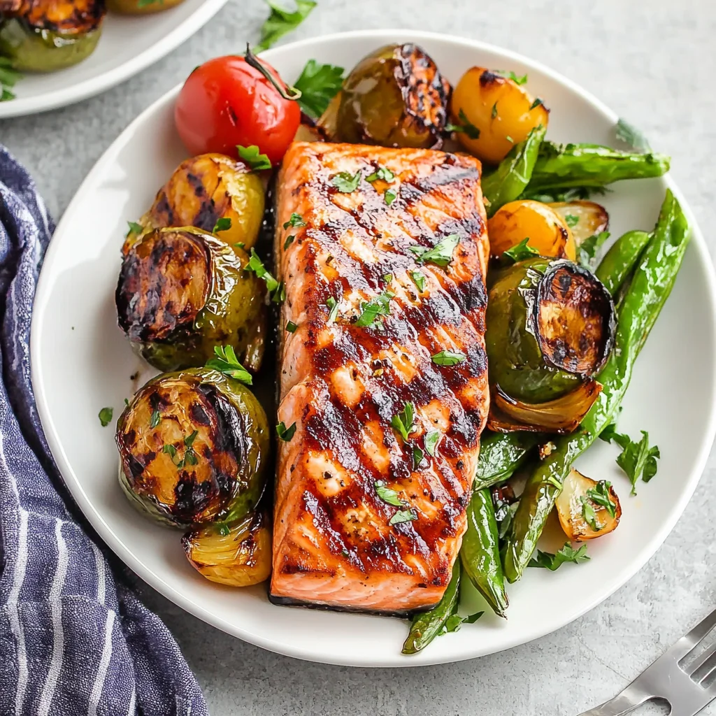 5 Ingredient Marinated Grilled Salmon
