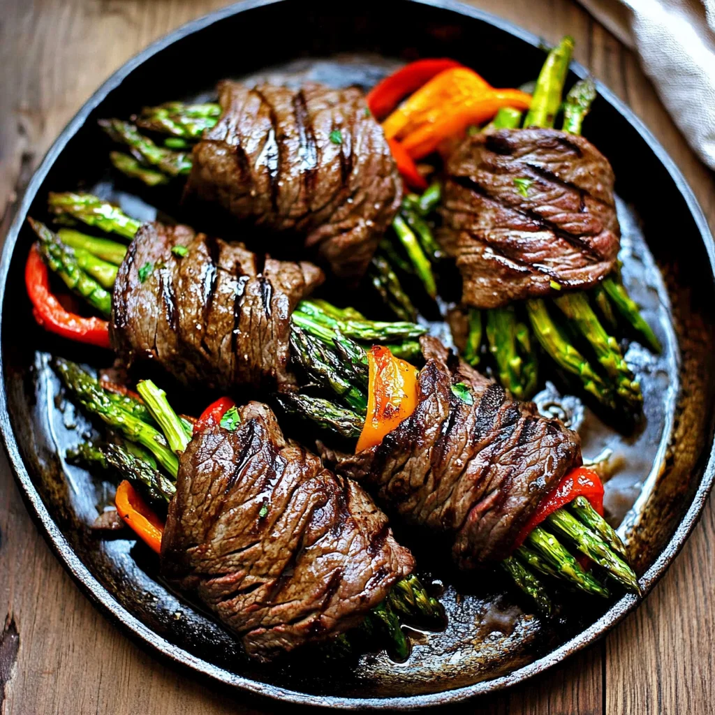 Air Fried Steak and Asparagus Bundles