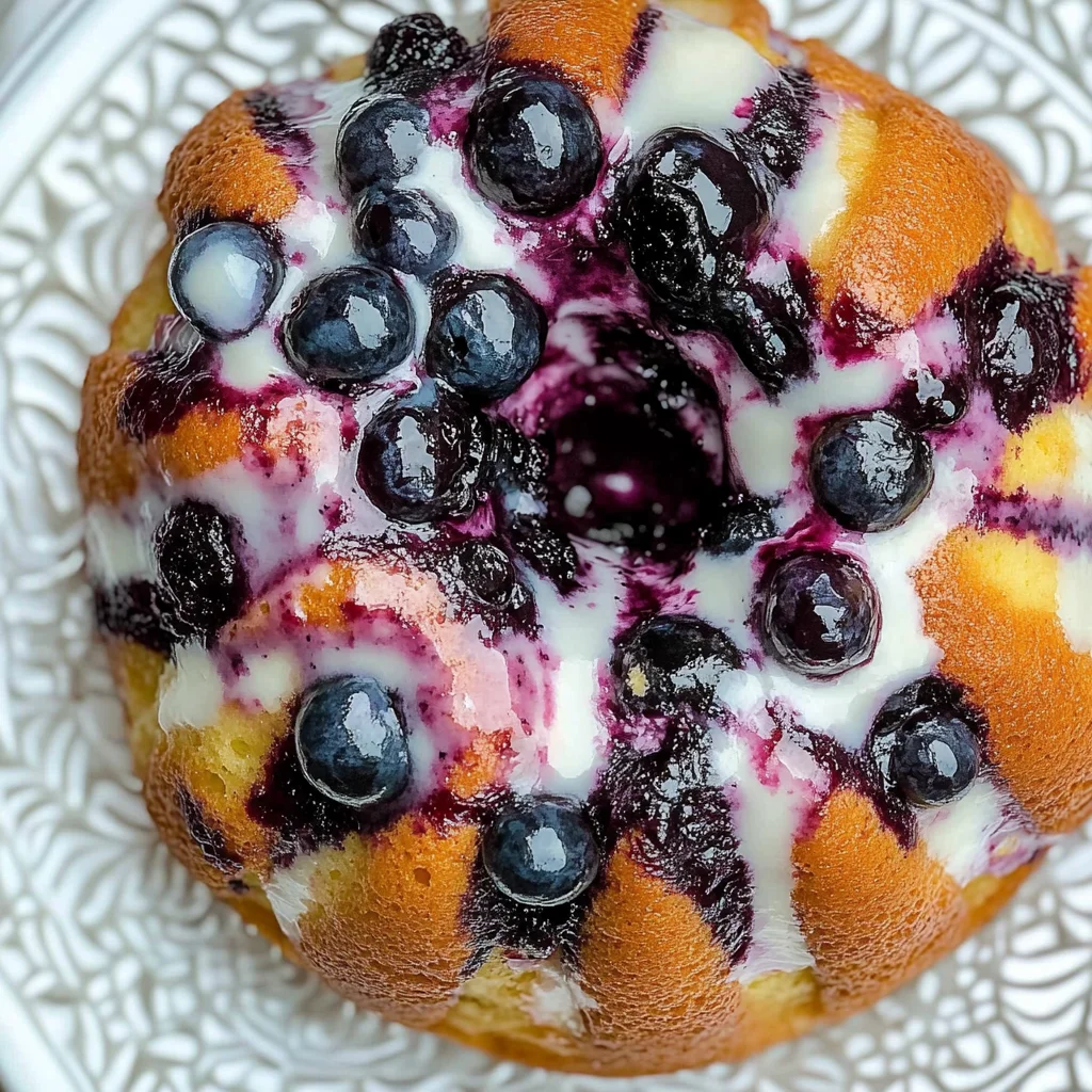Blueberry Lemon Yogurt Cake with Blueberry Compote