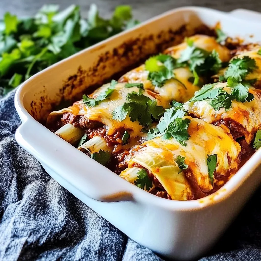 Cabbage Roll Beef Enchiladas | Keto, Low-Carb