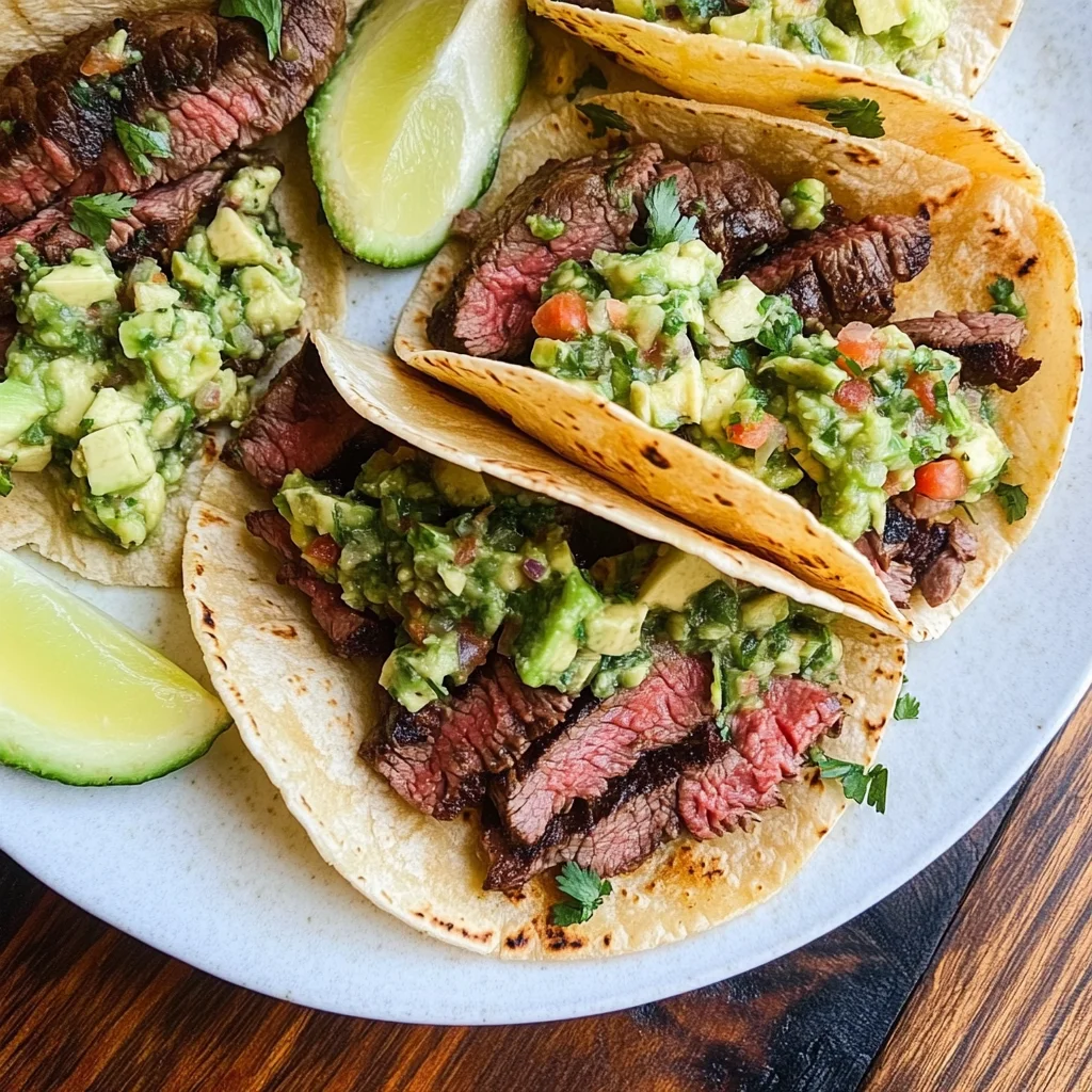Grilled Steak Tacos with Avocado Salsa