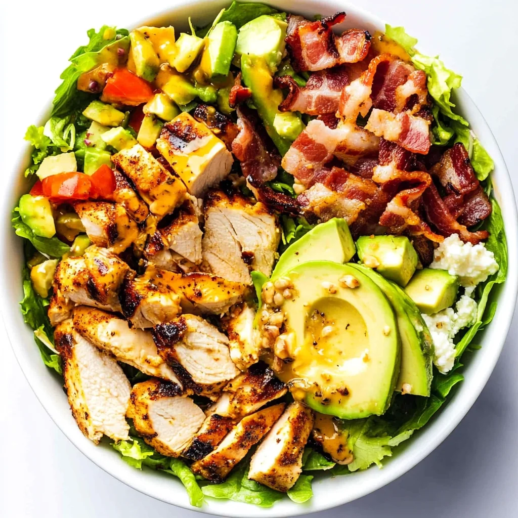 Honey Mustard Chicken Salad with Avocado, Turkey Bacon & Goat Cheese