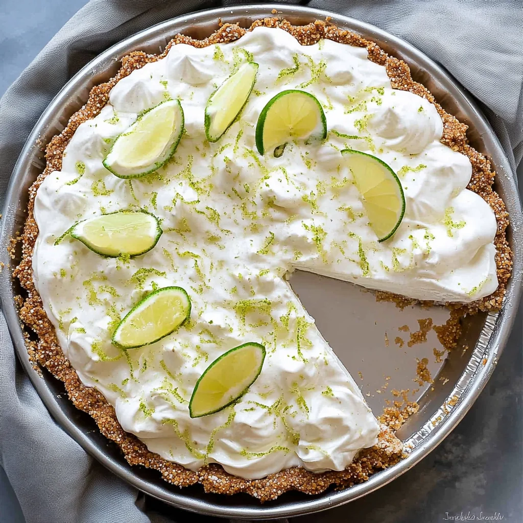 Margarita pie with a pretzel crust