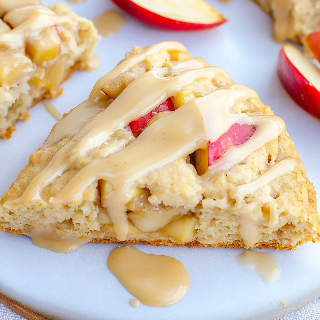 Moist Apple Scones with Maple Glaze