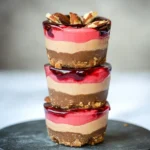 No-Bake Vegan Peanut Butter & Jelly Cheesecakes