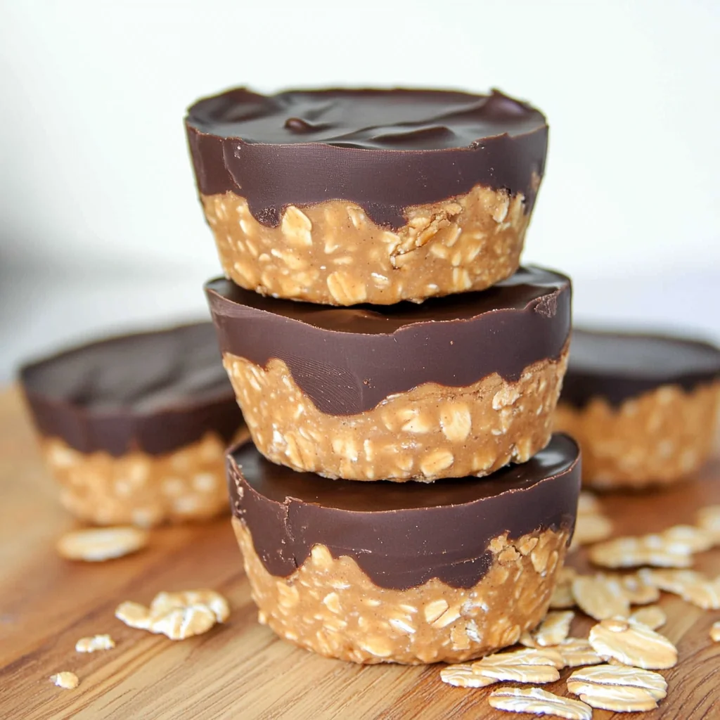 No Bake Peanut Butter Oat Cups
