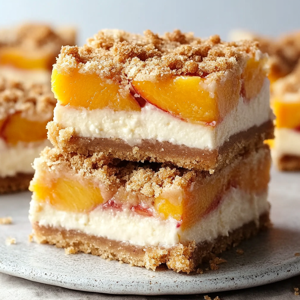 Peaches and Cream Desserts: Irresistible Peach Cobbler Cheesecake Bars for Every Occasion