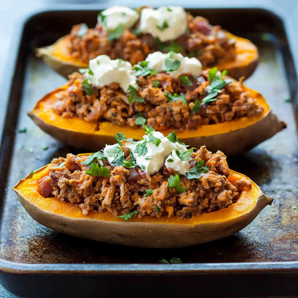 Turkey Taco Stuffed Sweet Potatoes