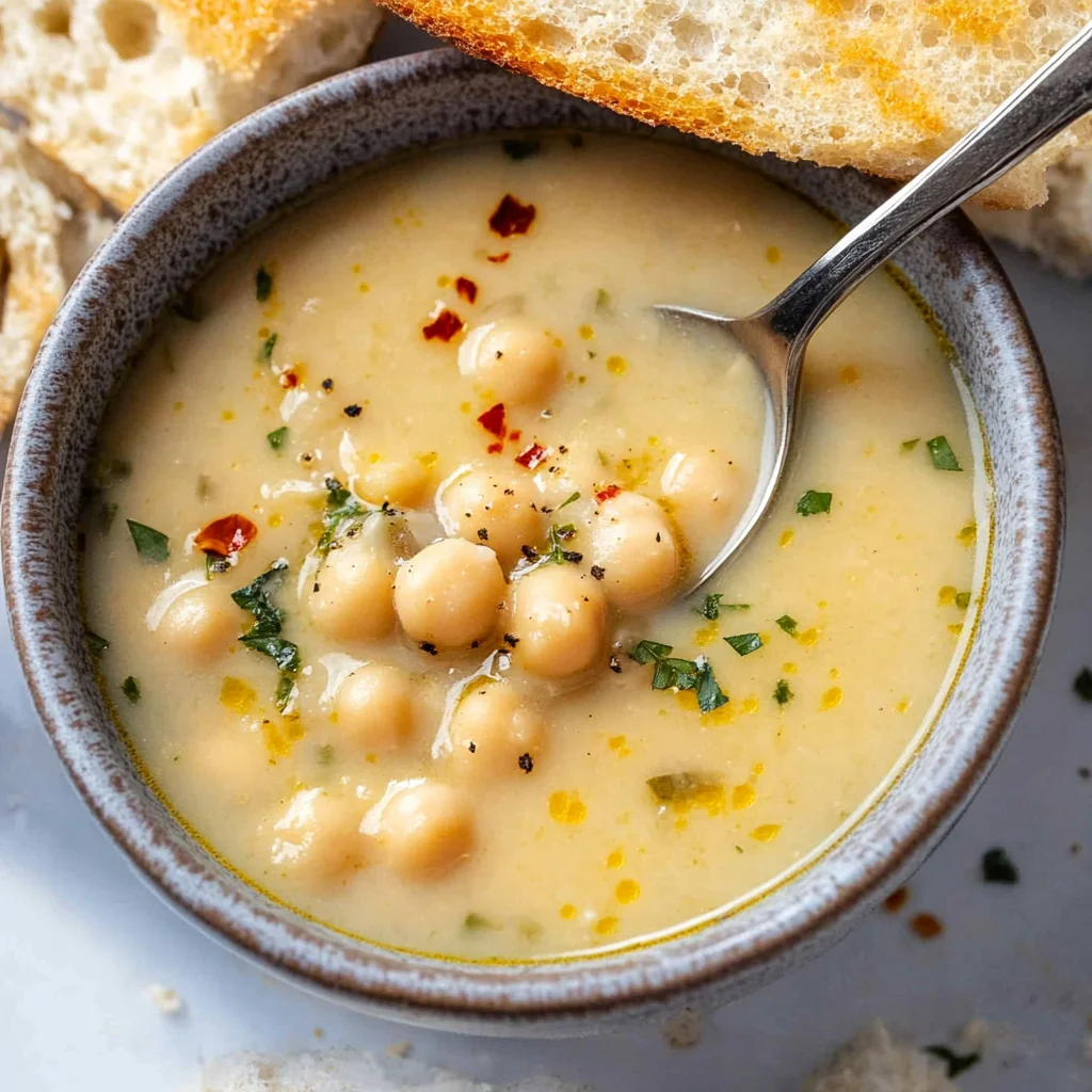Vegan Garlic Chickpea Soup