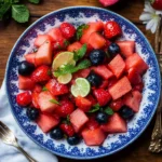 Watermelon Fruit Salad with Lime Mint Dressing