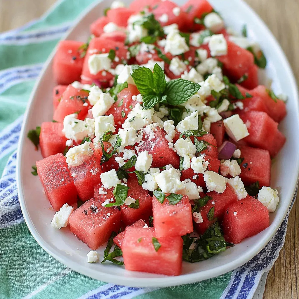 Watermelon Mint Feta Salad