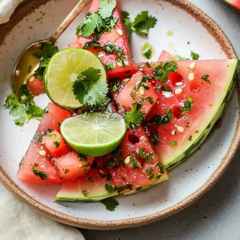 spicy watermelon salad with cilantro and lime