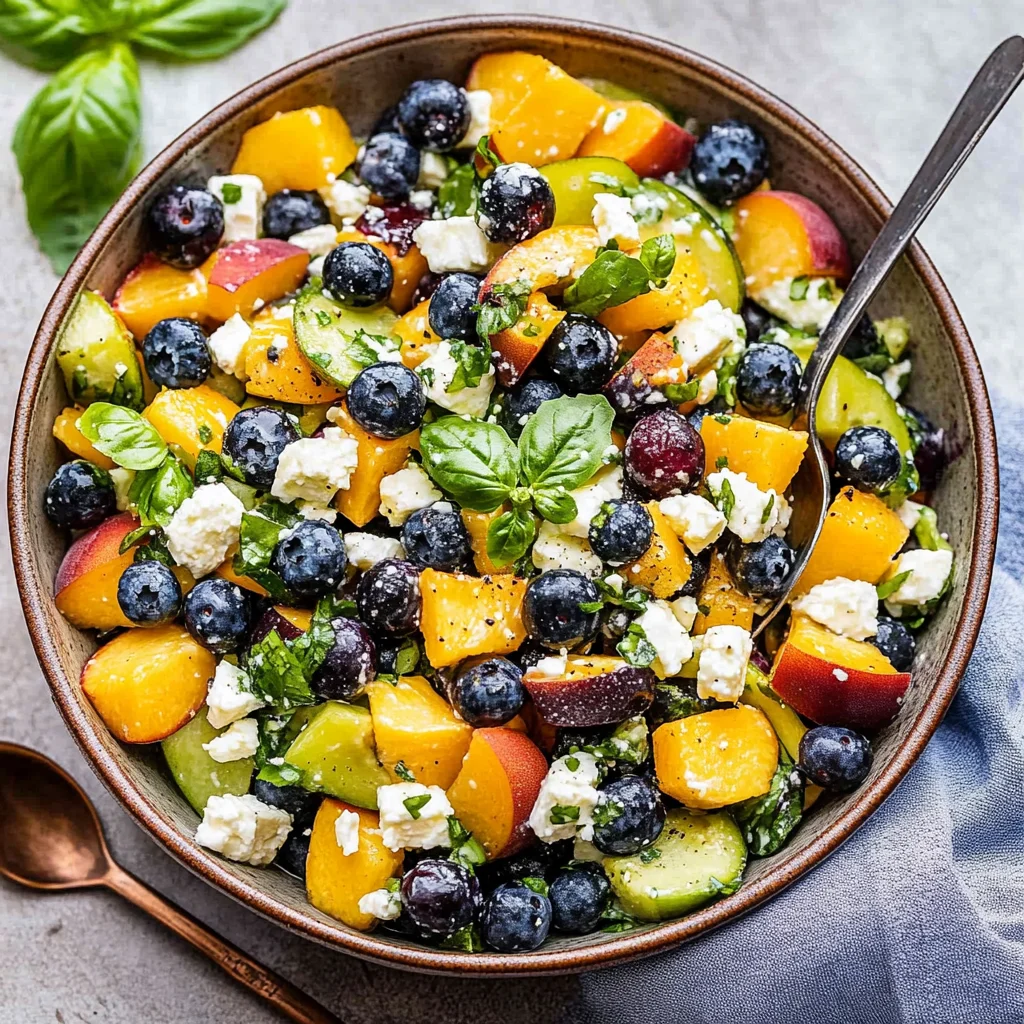 Blueberry Peach Feta Salad