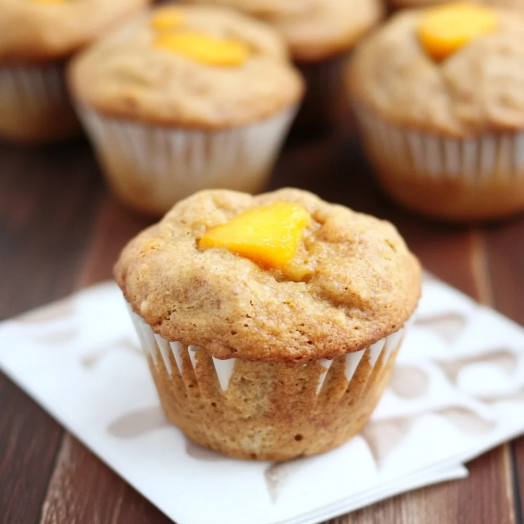 Healthy Honey Peach Muffins