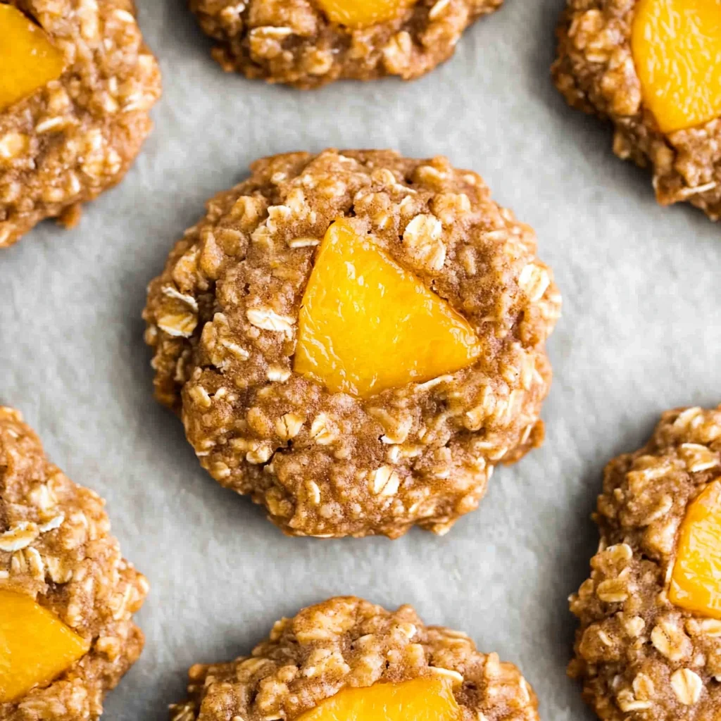Healthy Peach Oatmeal Breakfast Cookies