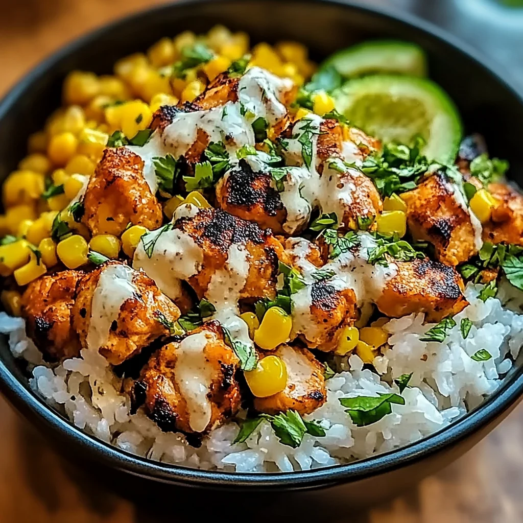 Street Corn Chicken Rice Bowl