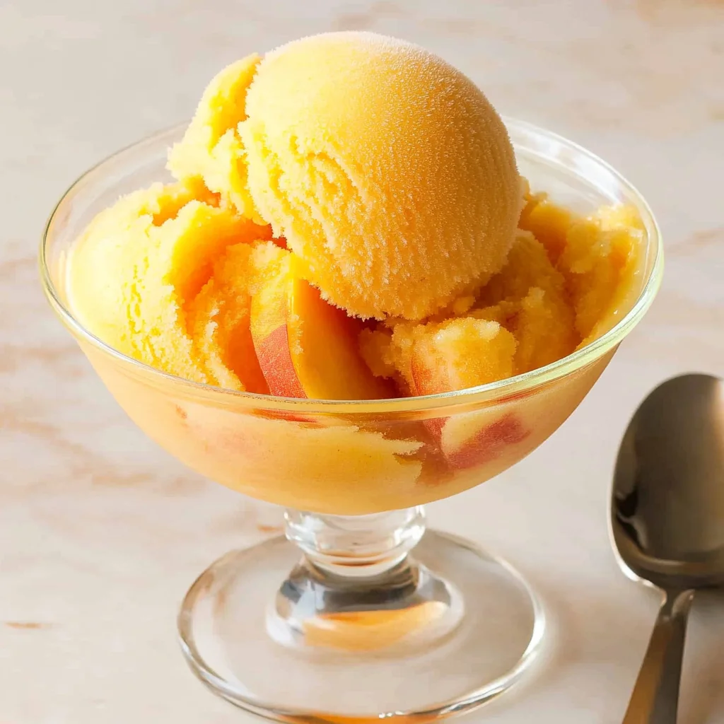 The Best Peach Sorbet Without Ice Cream Maker