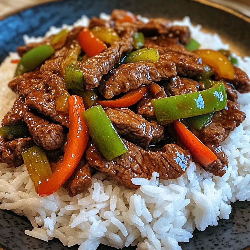 Beef & Pepper Stir-Fry with Rice