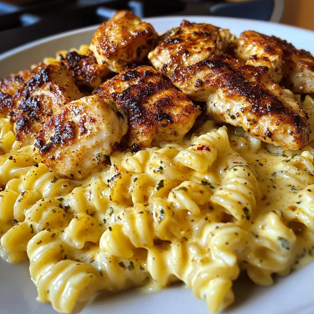 Cajun Garlic Chicken Rotini in Velveeta Cream Sauce