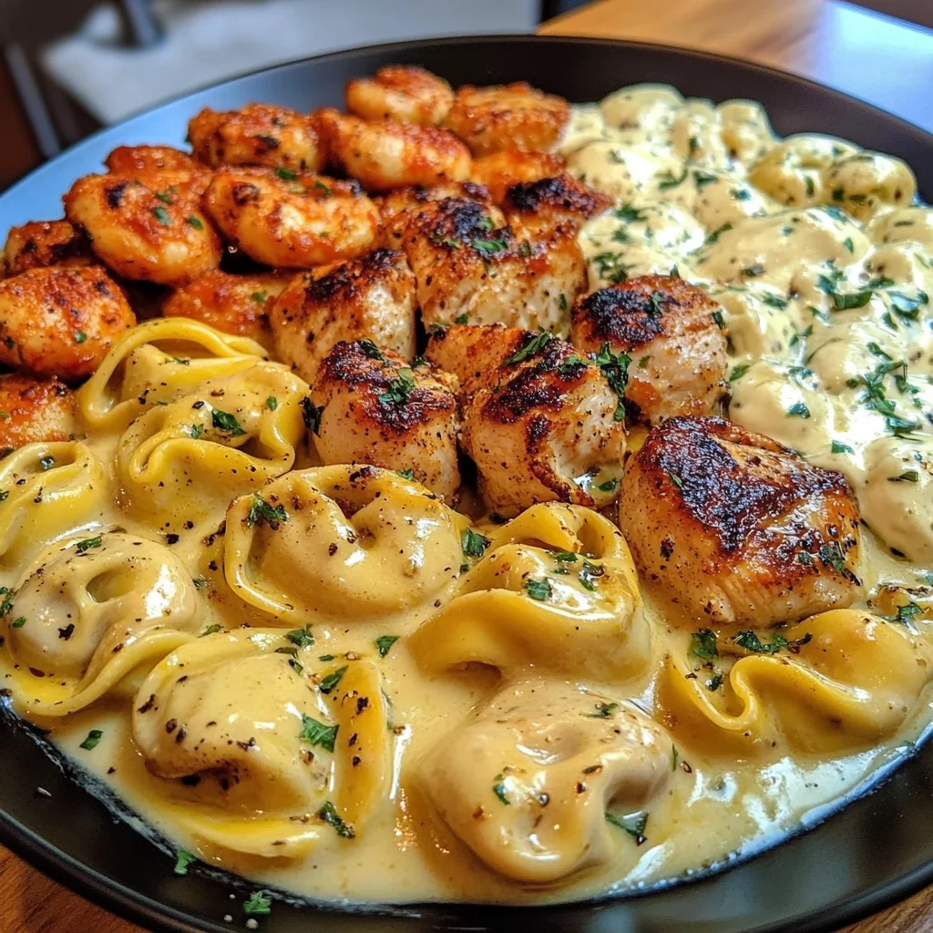 Cheesy Garlic Cajun Chicken Tortellini with Velveeta Cream Sauce